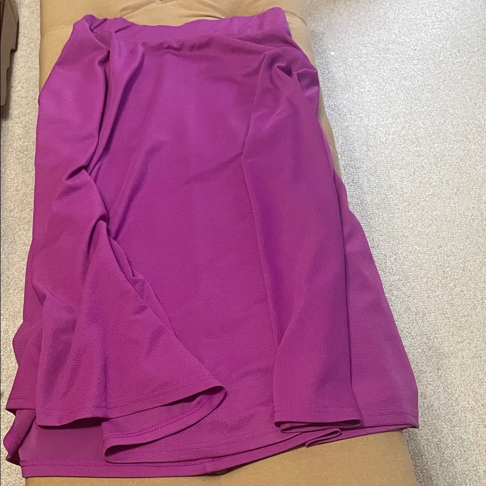 White Mark Vibrant Purple Midi Skirt